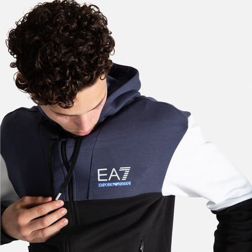 Chándal de atleta EA7 Ventus 7 Dynamic - Negro/Blanco/Azul - Footkorner