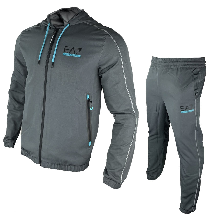 FootkornerEmporio Armani EA7 Ventus 7 Trainingsanzug – Grau/Blau