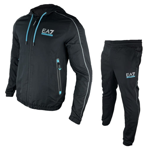 Emporio Armani EA7 Ventus 7 Tracksuit - Black/Blue - Footkorner