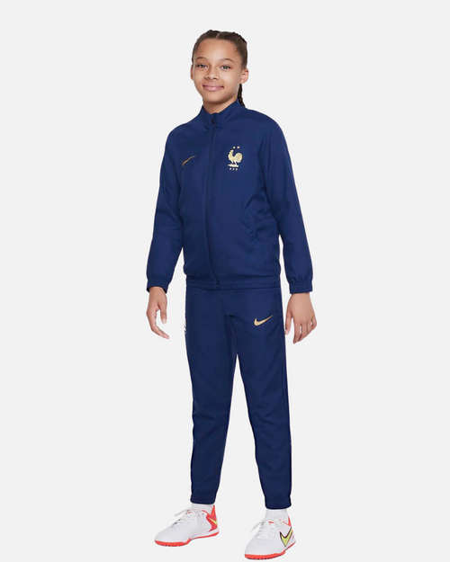 French Junior Team Tracksuit 2022 - Blue/Gold - Footkorner