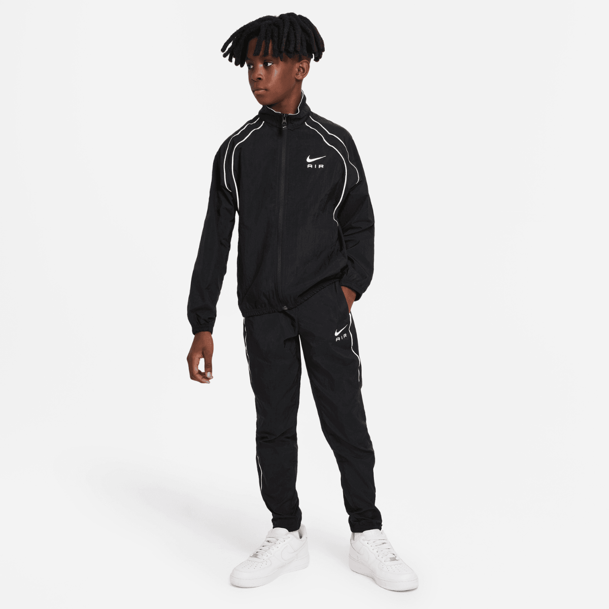 Nike Air Junior-Trainingsanzug – Schwarz/Weiß