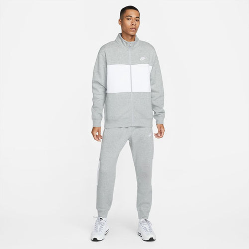 Nike Fleece-Trainingsanzug – Grau/Weiß - Footkorner