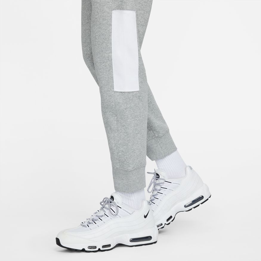 FootkornerNike Fleece-Trainingsanzug – Grau/Weiß