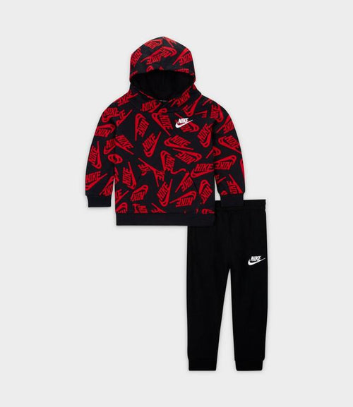 Nike Sportswear Baby-Trainingsanzug-Set – Schwarz/Rot - Footkorner