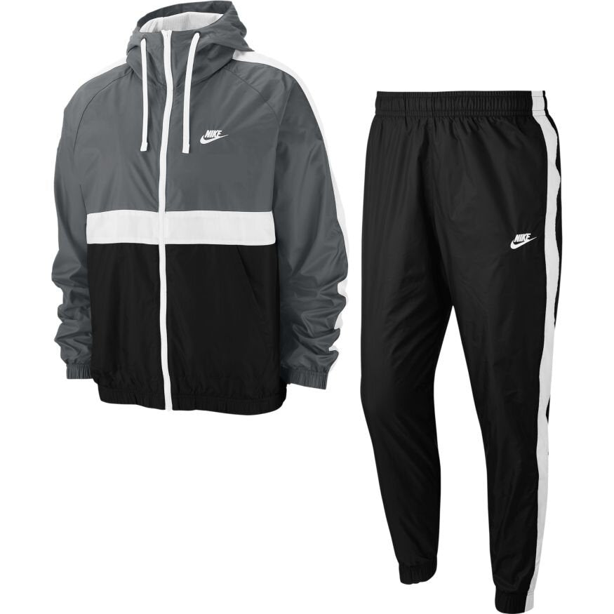FootkornerNike Sportswear Hooded Tracksuit - Grey/Black/White