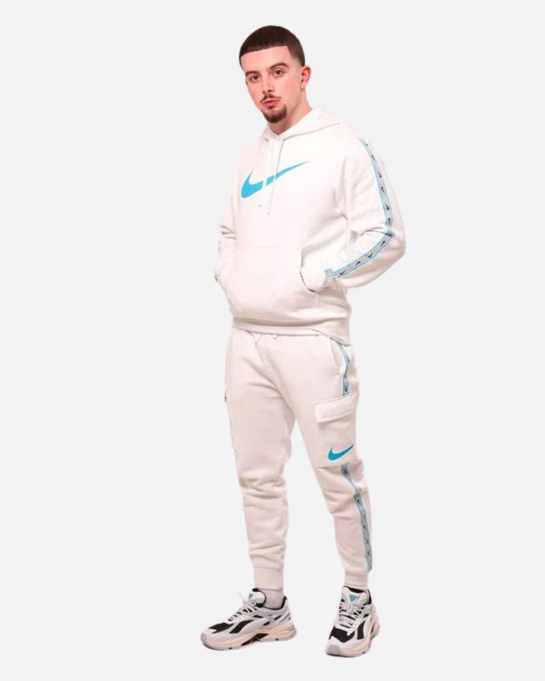 Nike Sportswear Repeat Tracksuit - White/Blue/Grey