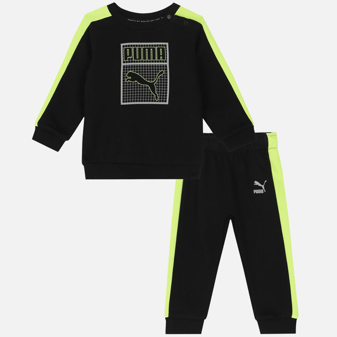 Puma Baby-Trainingsanzug – Schwarz/Grau/Grün