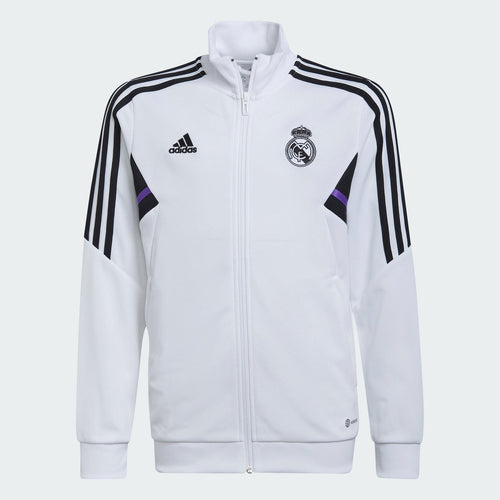 Real Madrid Junior-Trainingsanzug 2022/2023 – Weiß/Schwarz/Lila - Footkorner