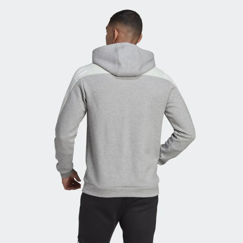Adidas 3-Streifen Future Icons Kapuzenpullover – Grau/Weiß