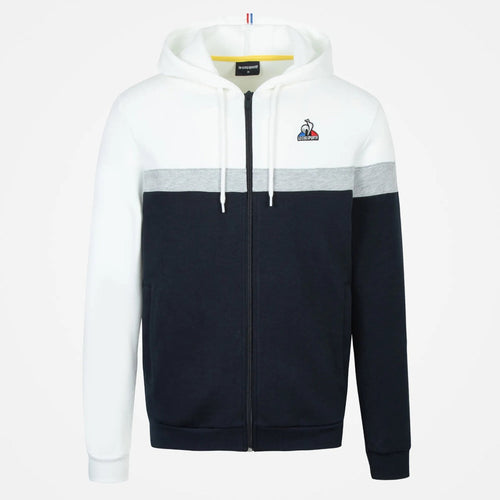 Veste à Capuche Zippé Le Coq Sportif Saison - Bleu/Gris/Blanc - Footkorner