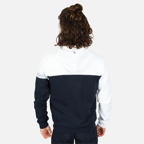 Veste à Capuche Zippé Le Coq Sportif Saison - Bleu/Gris/Blanc - Footkorner