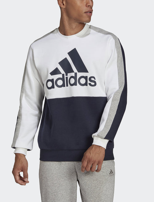 Felpa Adidas Essentials Colorblock - Bianco/Grigio/Nero - Footkorner