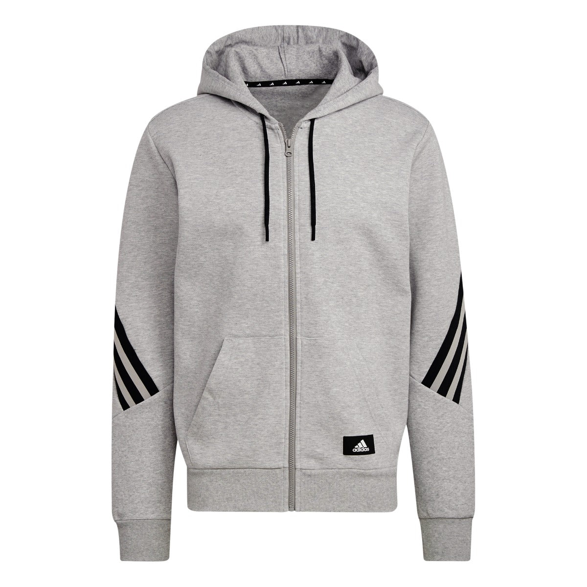 Adidas Stripes Hooded Jacket - Gray