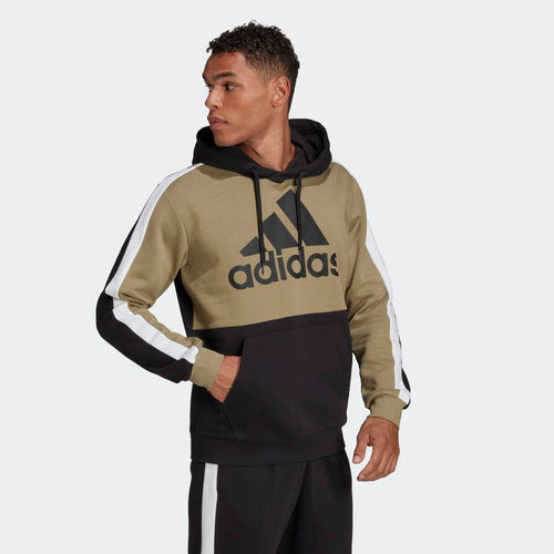 Sudadera con capucha Adidas Essentials Colorblock - Caqui/Negro/Blanco - Footkorner