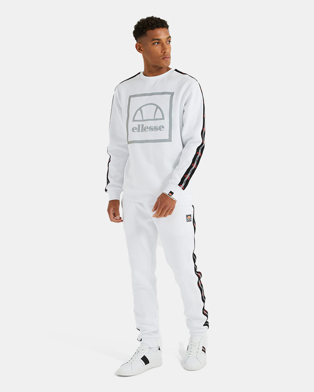FootkornerSweat à capuche Ellesse Ellena - Blanc/Noir/Gris