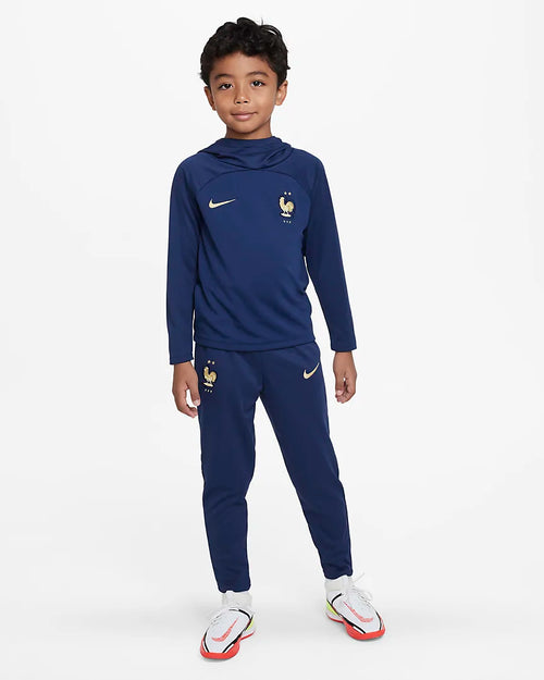 Sudadera con capucha del equipo juvenil de Francia 2022 - Azul/Oro - Footkorner
