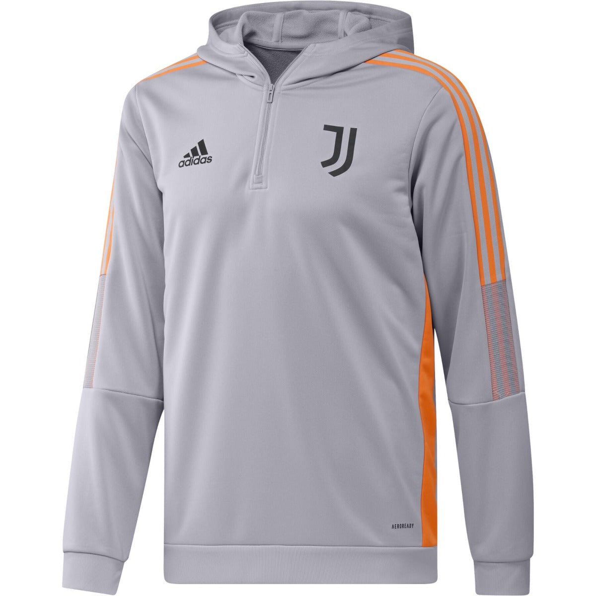 Juventus 2022 Trainingsoberteil mit Kapuze – Grau/Orange