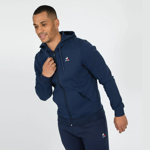 Sweat zippé à Capuche Le Coq Sportif Essentiels - Bleu - Footkorner