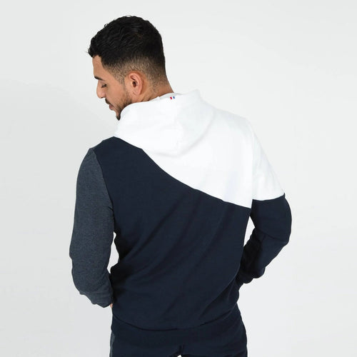 Sweat Capuche Le Coq Sportif Saison - Bleu/Blanc - Footkorner