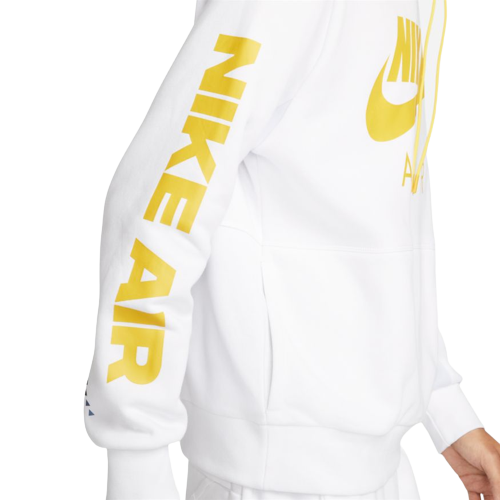 Sweat à capuche Nike Air Fleece - Blanc/Doré - Footkorner