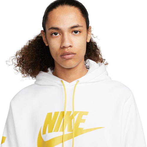 Sweat à capuche Nike Air Fleece - Blanc/Doré - Footkorner