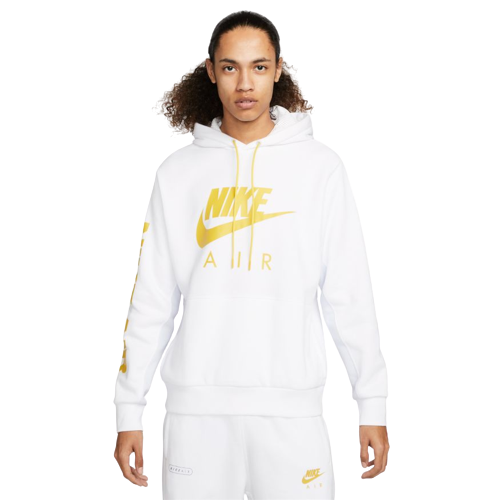 Felpa con cappuccio Nike Air Fleece - Bianco/Oro