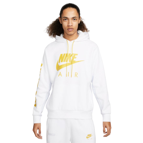 Sweat à capuche Nike Air Fleece - Blanc/Doré - Footkorner