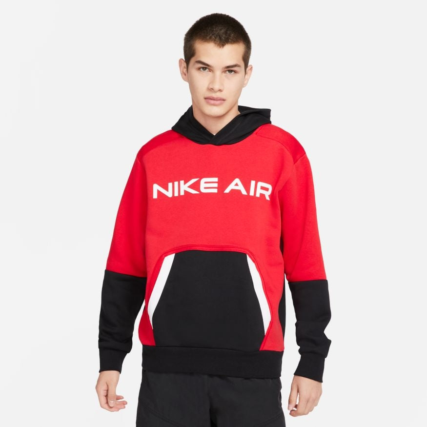 Felpa con cappuccio Nike Air Fleece - rossa/nera