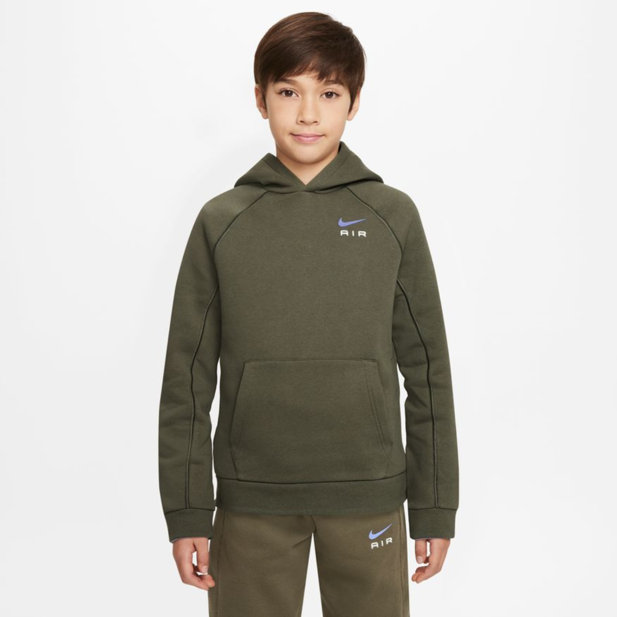 Nike Air Junior Hoodie – Khaki/Lila/Weiß