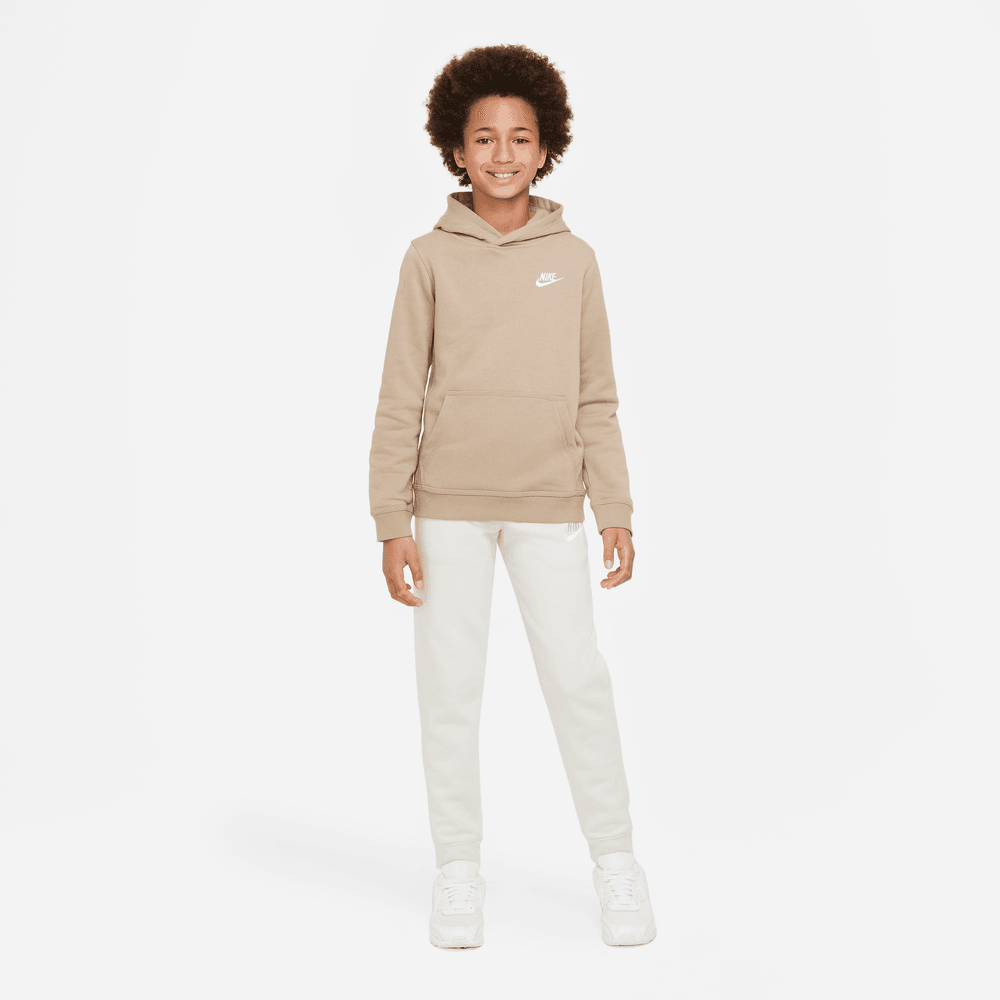 FootkornerFelpa con cappuccio Nike Sportswear Club Junior - beige/bianca
