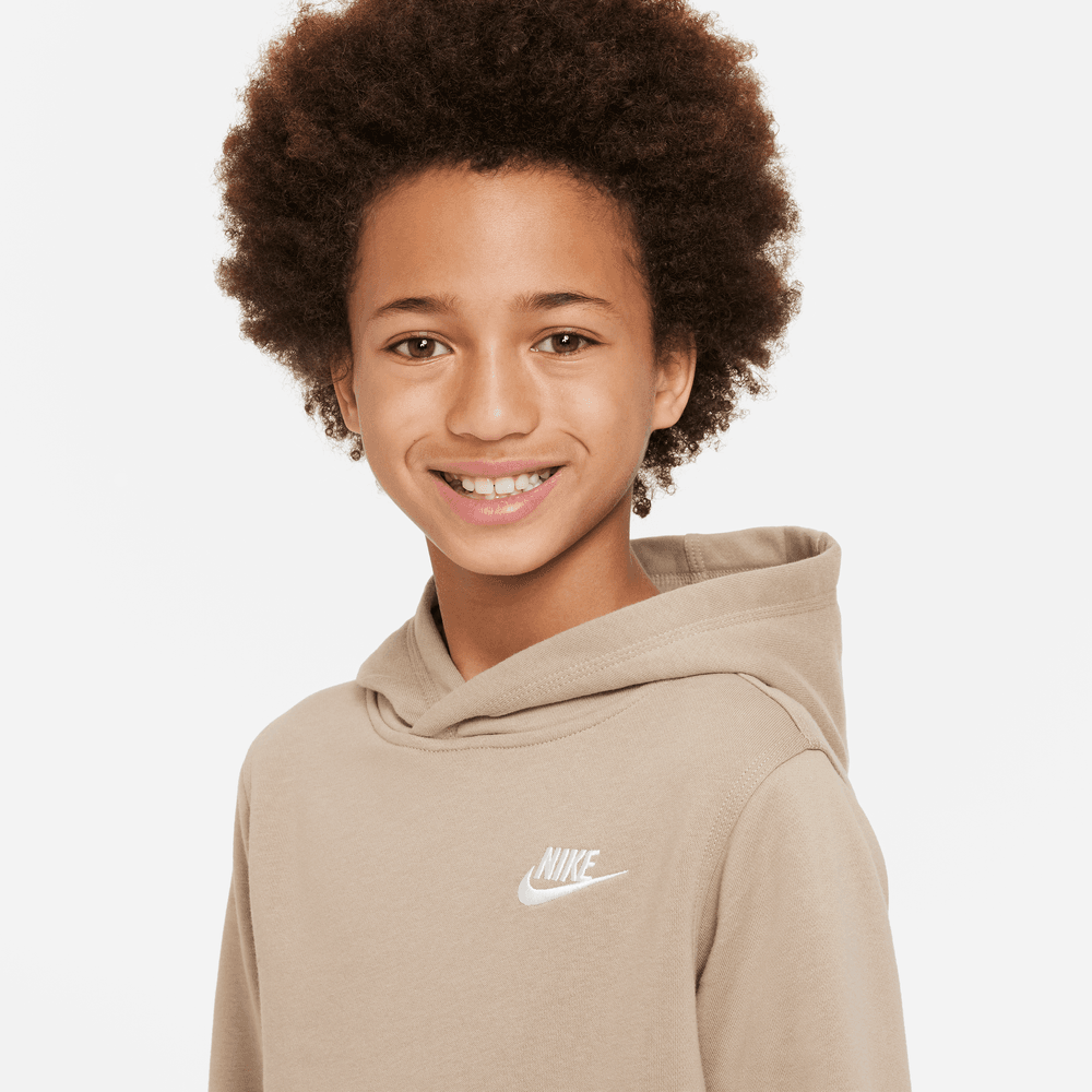 FootkornerFelpa con cappuccio Nike Sportswear Club Junior - beige/bianca