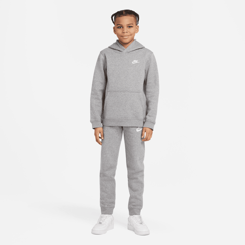 Sweat Capuche Nike Sportswear Club Junior - Gris/Blanc - Footkorner
