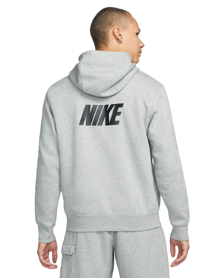 Nike Sportswear Fleece Hoodie - Grey/White/Blue - Footkorner