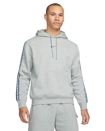 Felpa con cappuccio Nike Sportswear Fleece - Grigio/Bianco/Blu