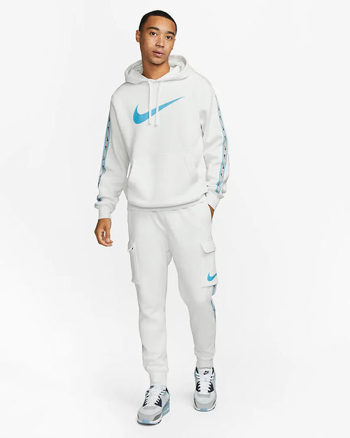 Nike Sportswear Repeat Hoodie – Weiß/Blau/Grau - Footkorner