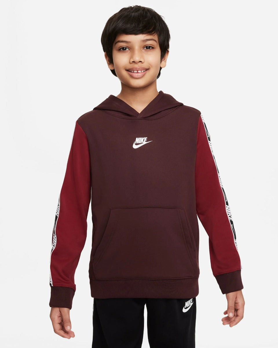Sweat Capuche Nike Sportswear Repeat Junior - Bordeau/Rouge/Blanc