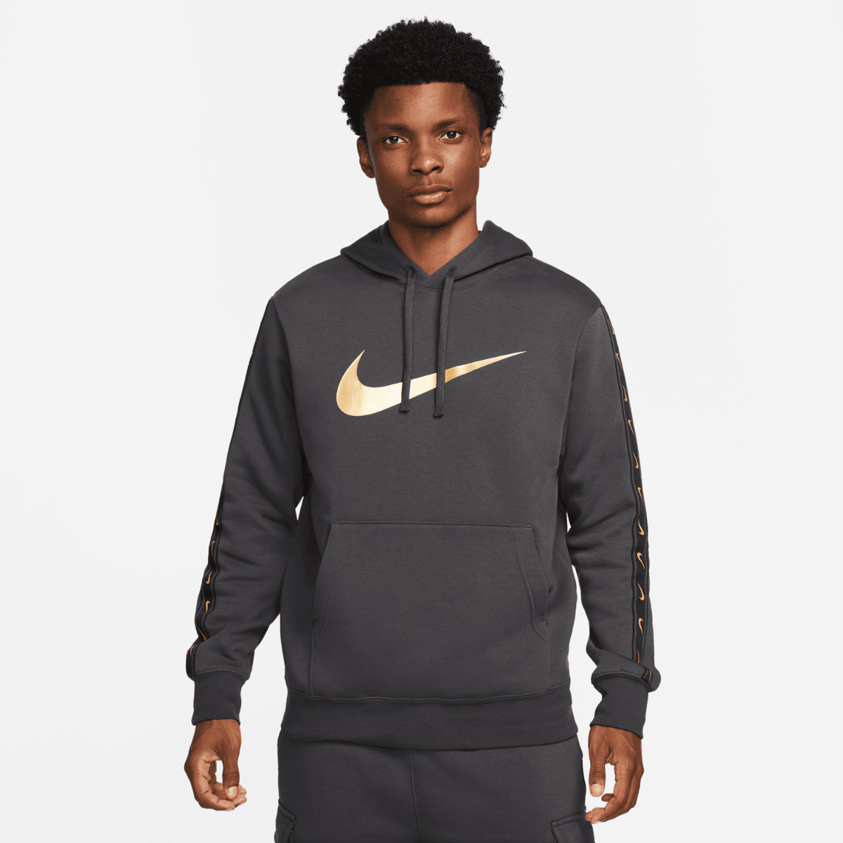 Nike Sportswear Repeat Hoodie - Grey/Black/Gold