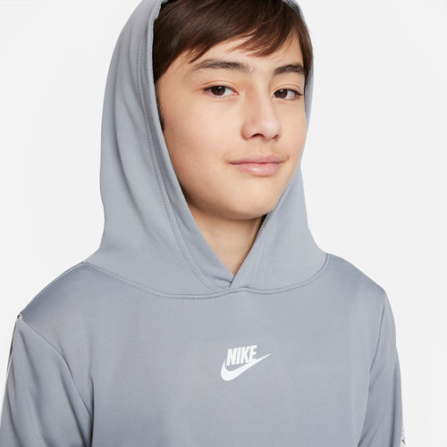 Nike Sportswear Repeat Junior Hoodie - Grey/White/Black - Footkorner