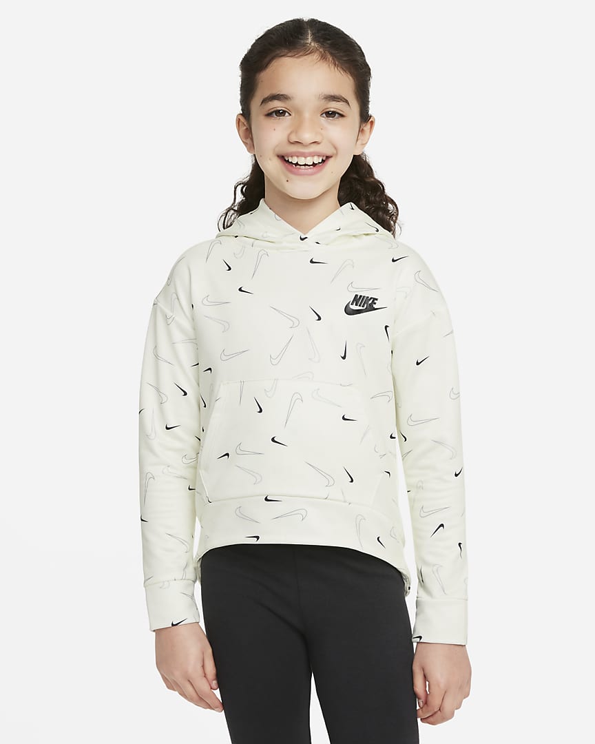 Nike Sportswear Swooshfetti Kids Mädchen Kapuzenpullover – Gelb