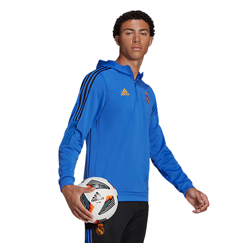 Real Madrid Tiro Kapuzenpullover - Blau/Schwarz - Footkorner