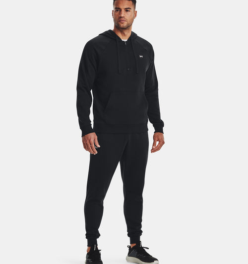 Sudadera con capucha Under Armour Rival Fleece con media cremallera - Negro - Footkorner