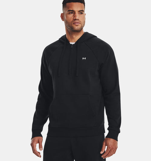 Sudadera con capucha Under Armour Rival Fleece con media cremallera - Negro - Footkorner