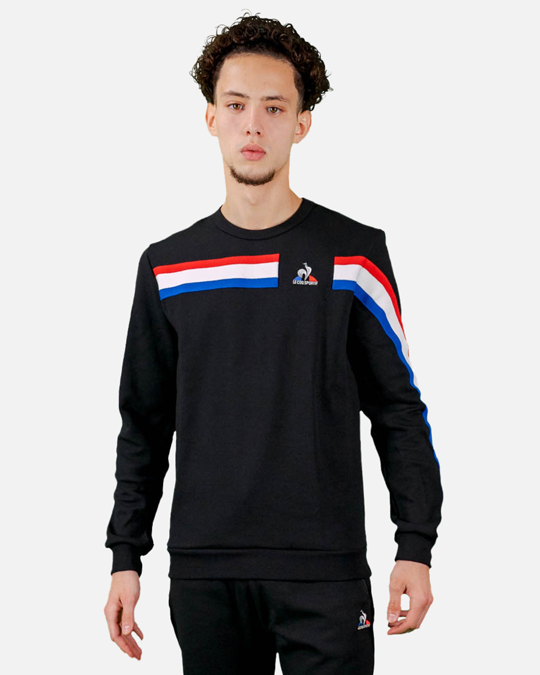 Le Coq Sportif Tricolor Sweatshirt - Black 