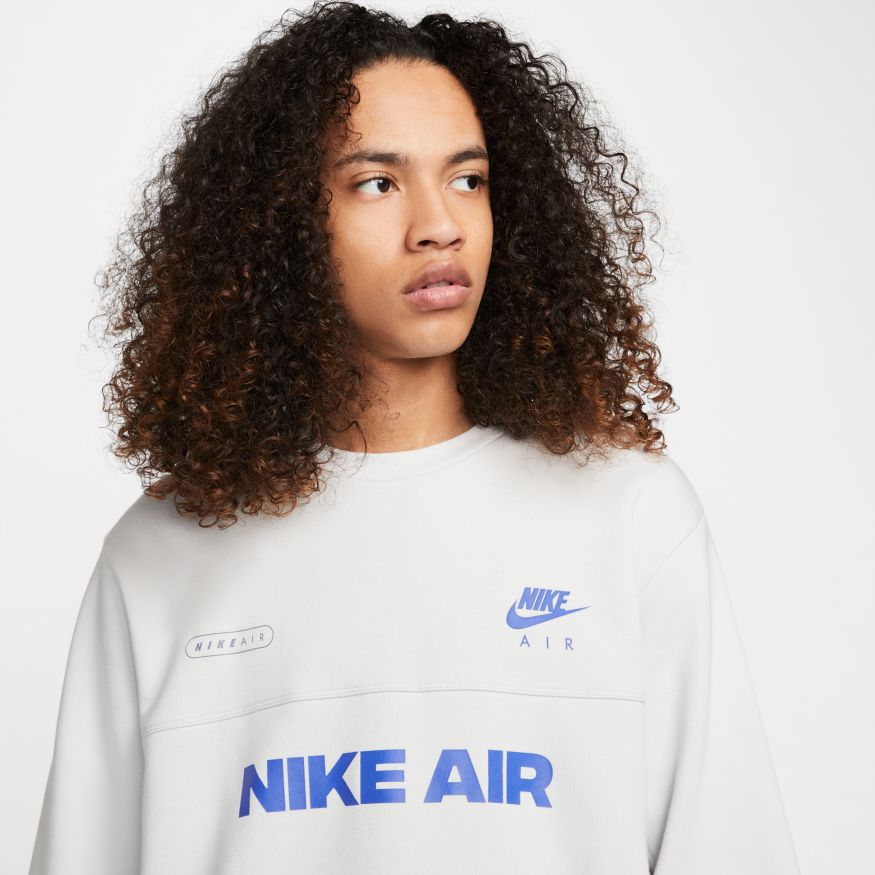 Sweat Nike Air brossé -  Blanc/Bleu/Gris