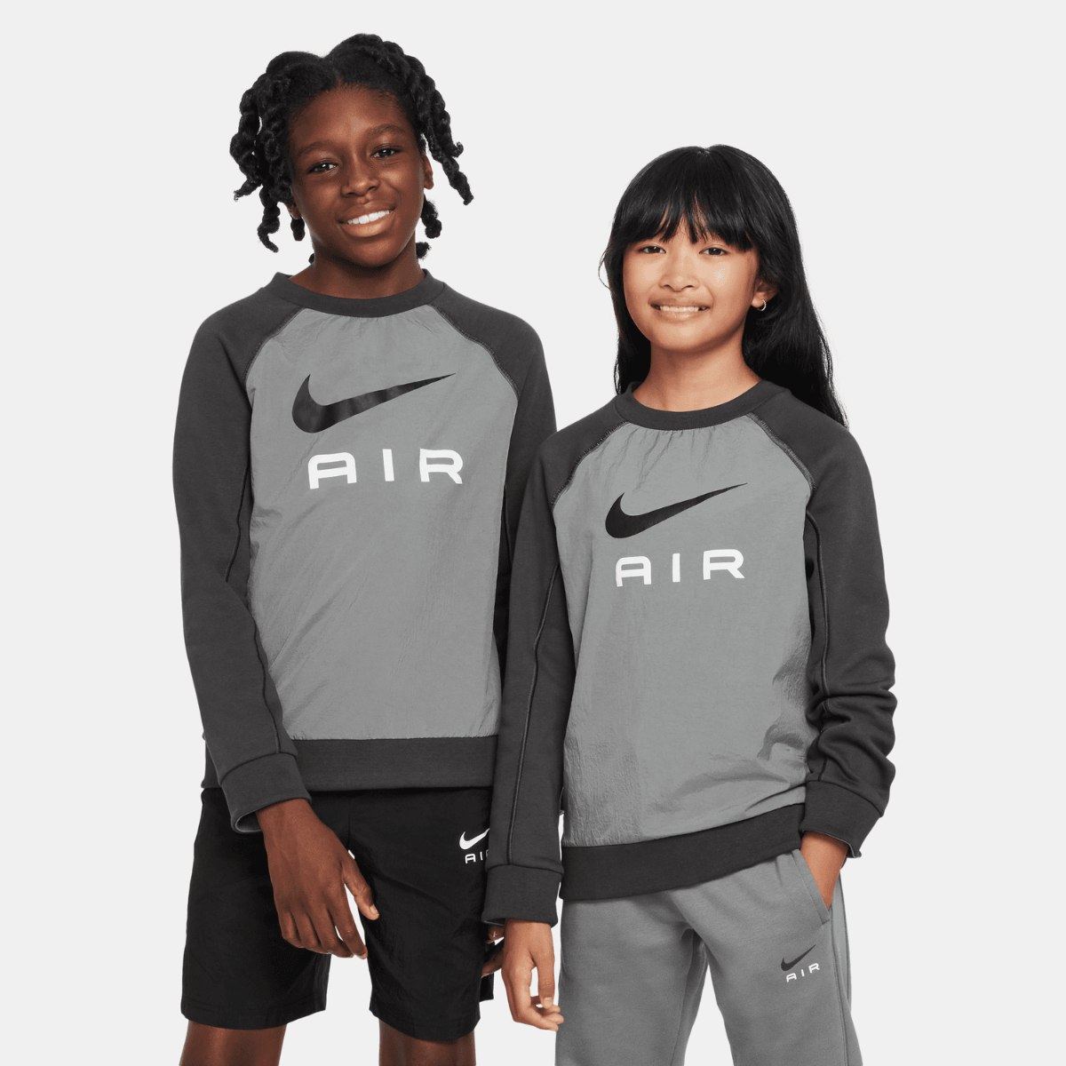 Nike Air Junior-Sweatshirt - Grau/Schwarz/Weiß