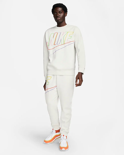 Sudadera Nike Club Fleece + - Blanc/Vert/Jaune - Footkorner