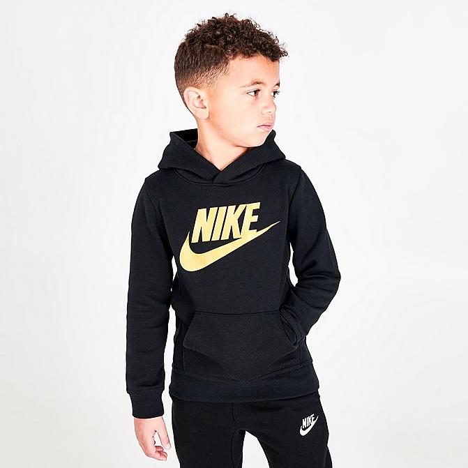 FootkornerFelpa Nike Club Fleece Bambini - Nera/Oro