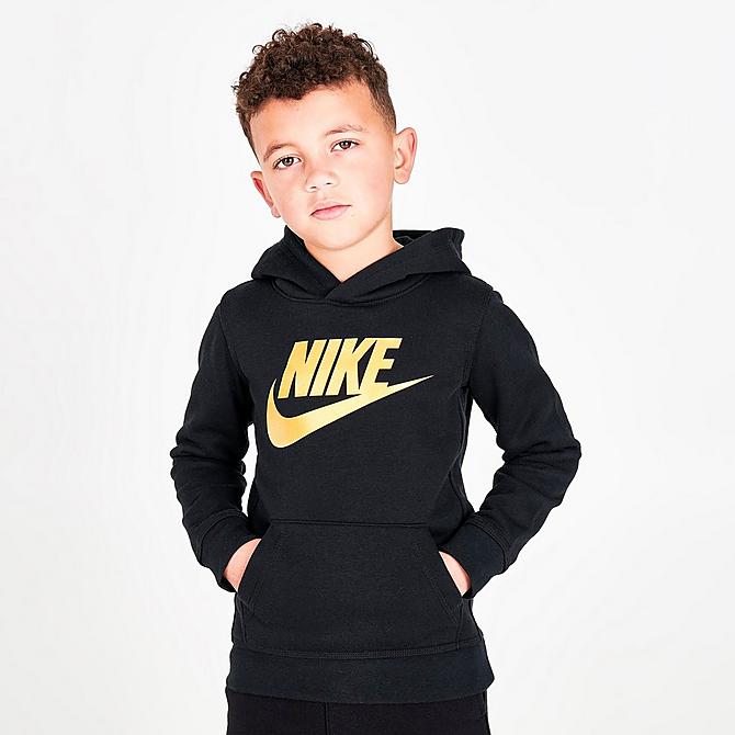 Nike Club Fleece Sweatshirt Kinder – Schwarz/Gold