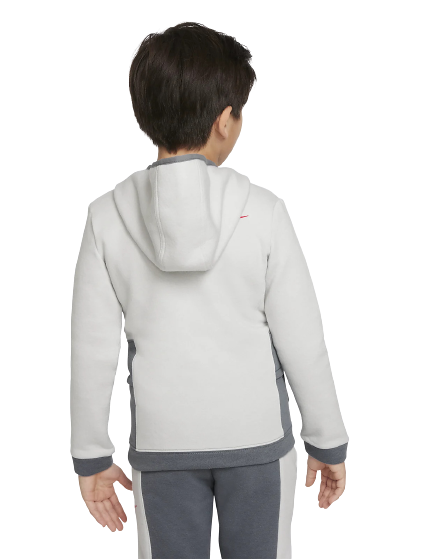 Nike Sportswear Ampliffy Kinder-Sweatshirt – Weiß/Grau/Rouge