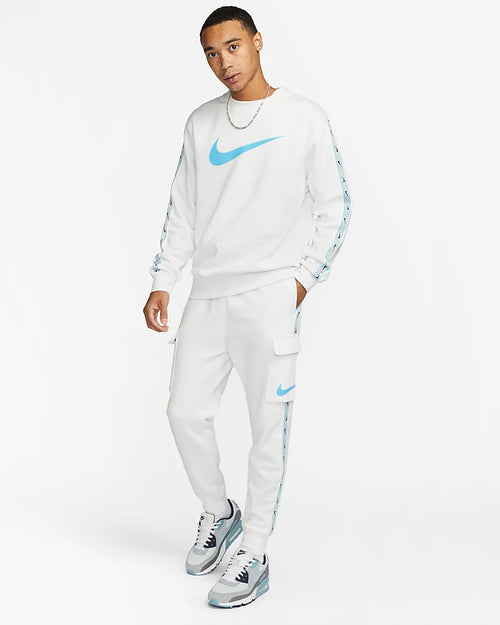 Nike Sportswear Fleece-Sweatshirt – Weiß/Blau - Footkorner